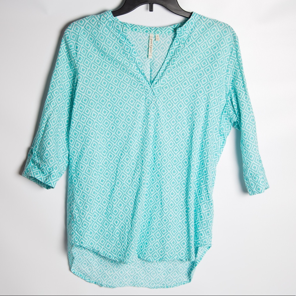 Grand and Greene blue beachy top